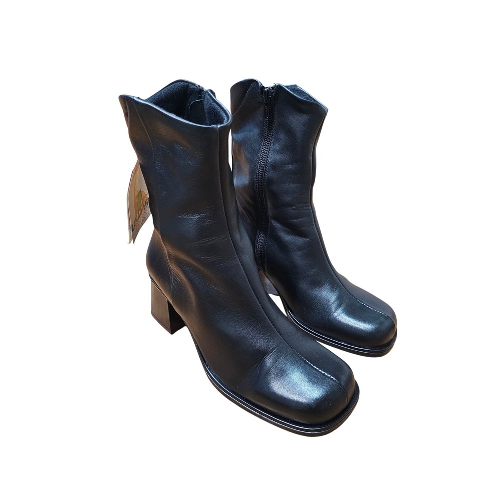 La Canadienne Leather Waterproof Ankle Boots Womens 7.5 Black NEW Made in Canada - Picture 10 of 14